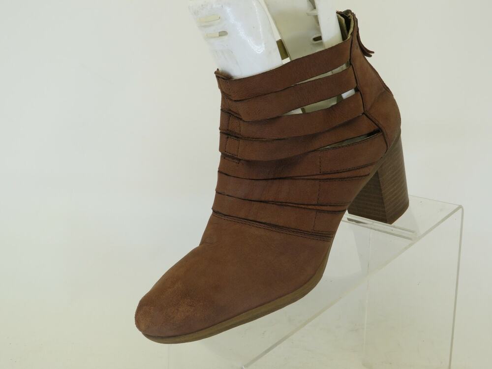 Josef Seibel Womens Brown Leather Zip Perforated Ankle Boots Bootie Size 40 EUR